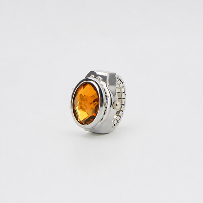 Anillo Gema | Naranja Plata