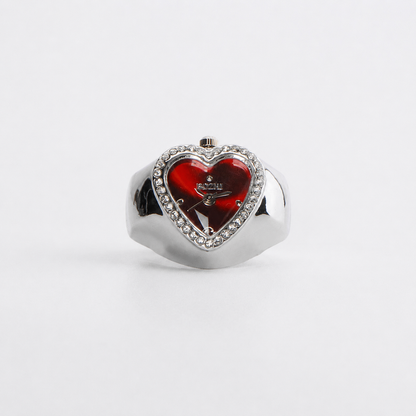 Anillo Corazón | Rojo Plata