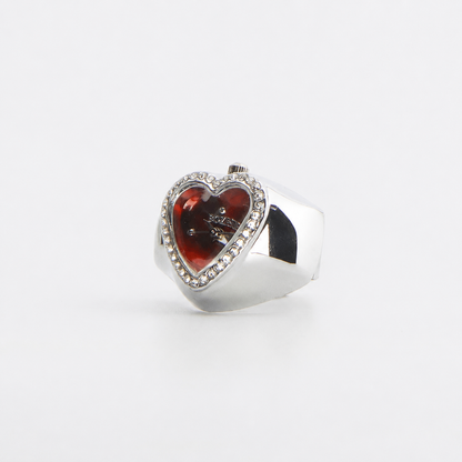 Anillo Corazón | Rojo Plata