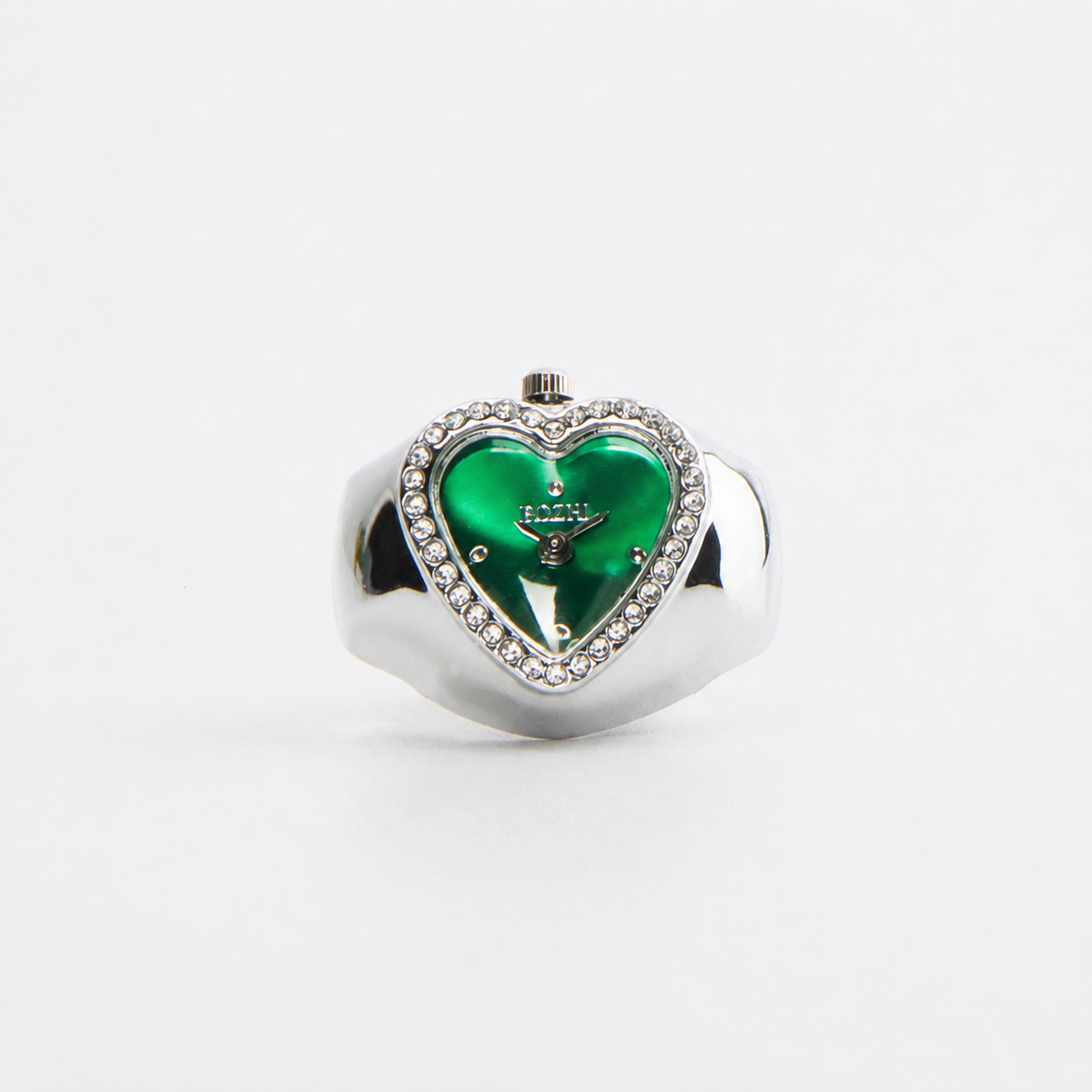 Anillo Corazón | Verde Plata
