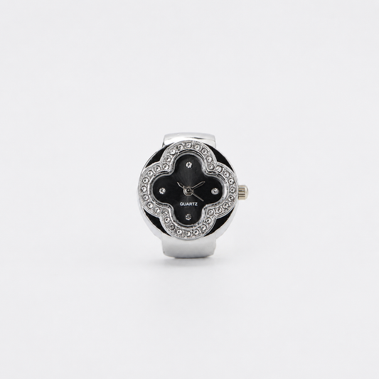 Anillo Cleef | Negro Plata