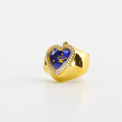 Anillo Corazón | Azul Oro