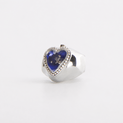 Anillo Corazón | Azul Plata