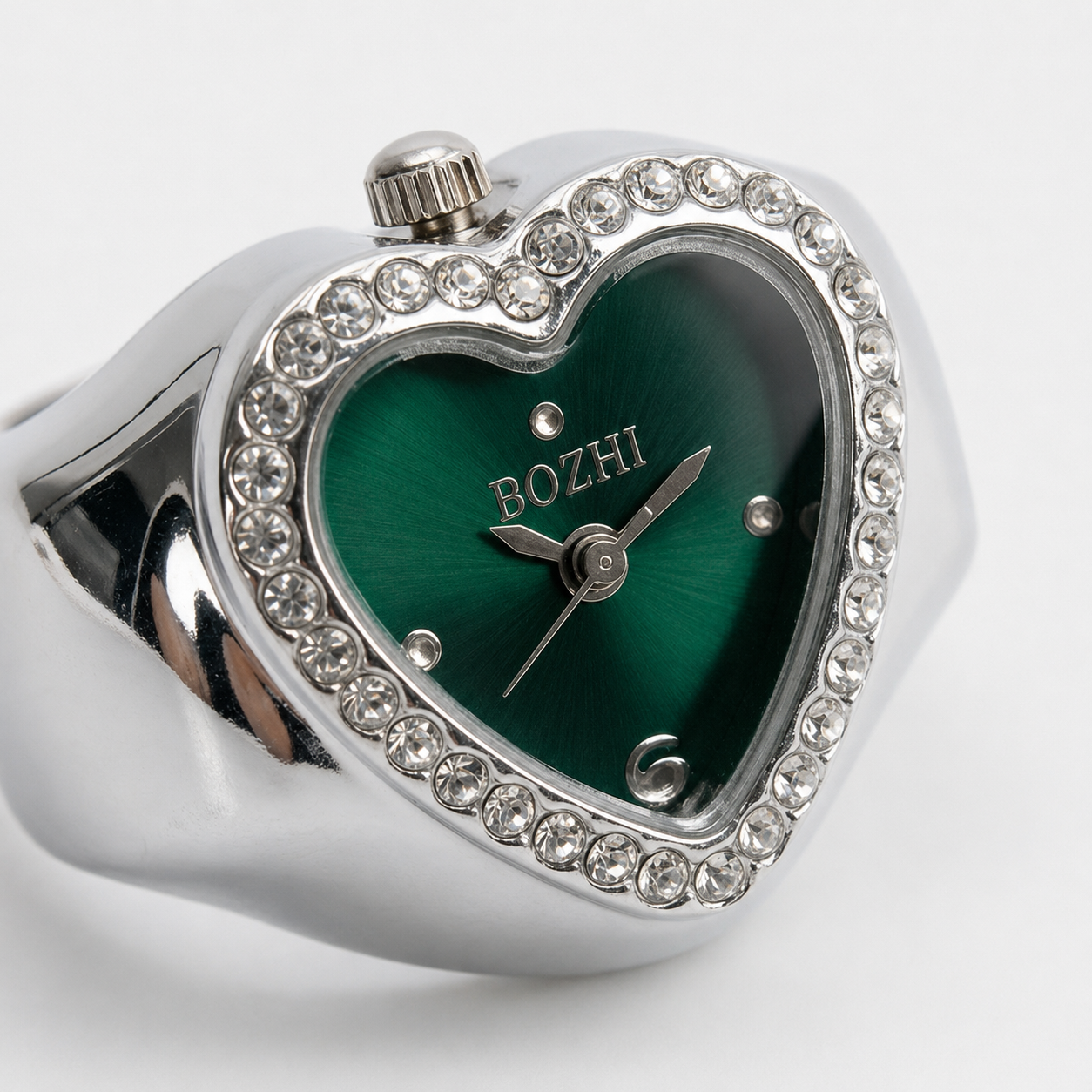 Anillo Corazón | Verde Plata