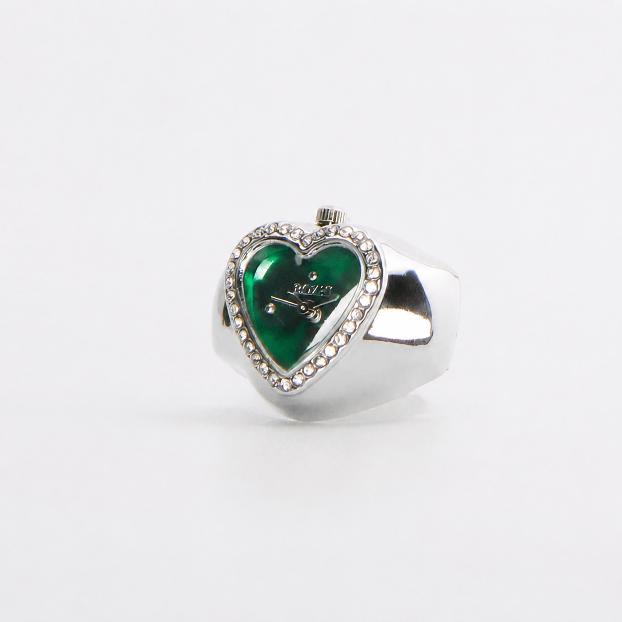 Anillo Corazón | Verde Plata