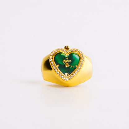 Anillo Corazón | Verde Oro