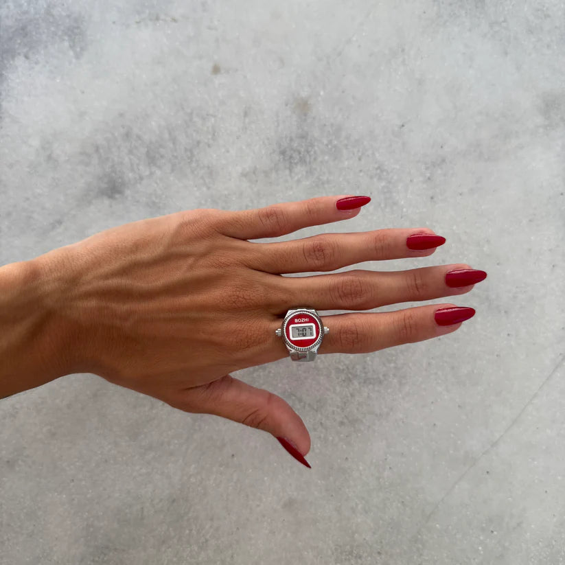 Anillo Digital | Rojo Plata