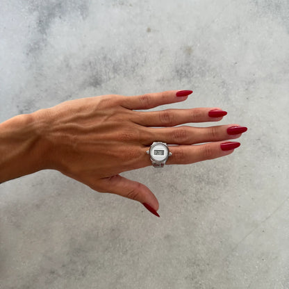 Anillo Digital | Blanco Plata